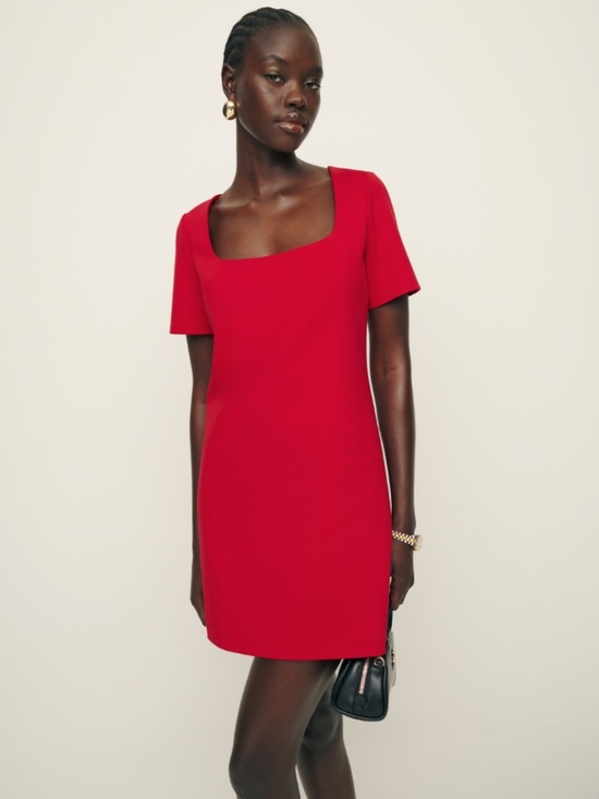Reformation Dresses & Skirts - Reformation Carol Mini Dress in Red with Square Neckline